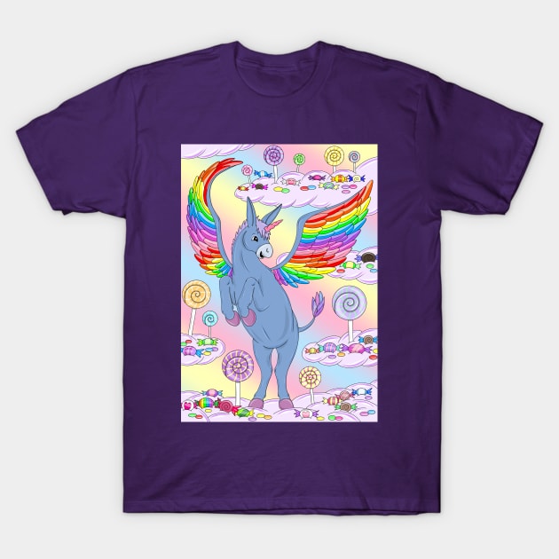 Unicorn donkey with wings T-Shirt by MelanieJeyakkumar